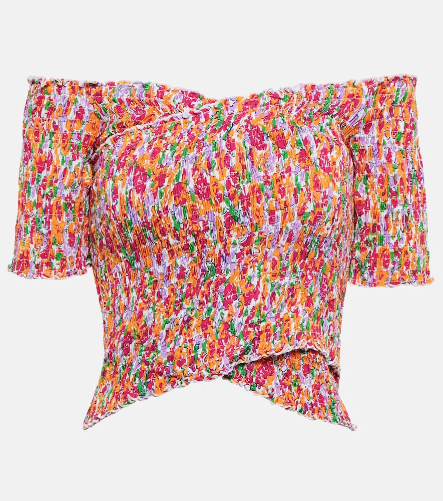 Floral off-shoulder crop top