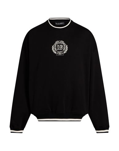 Man Sweatshirt Black Size L Cotton, Polyester