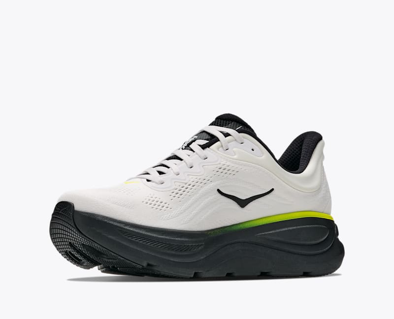 HOKA Men's Bondi 9 Shoes in White/Citrus