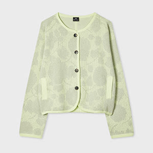 Women's Sage Jacquard Floral Cardigan Green