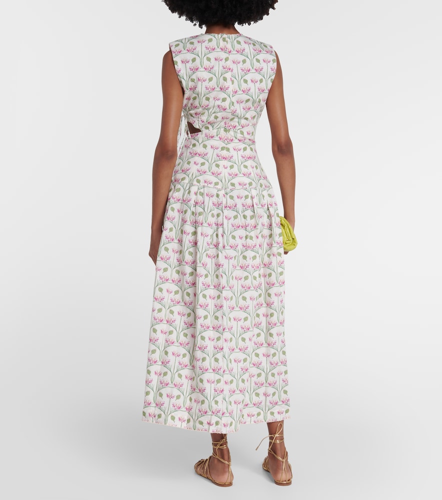 Otoño Trebol floral midi dress