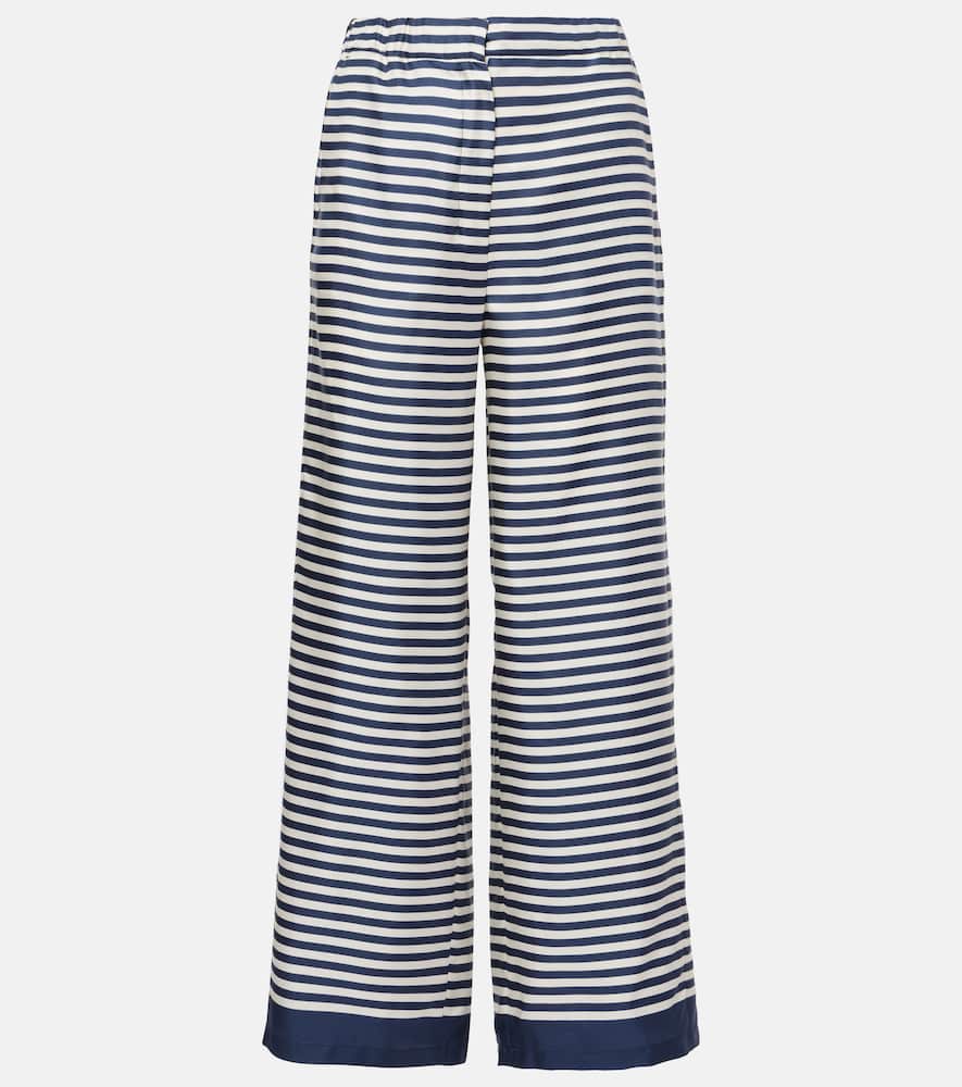 Nine striped silk wide-leg pants