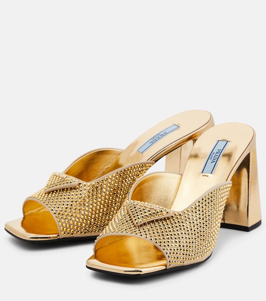 Crystal-embellished mules