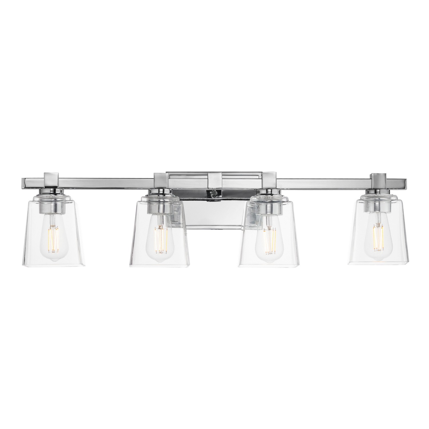 Polished Chrome Four Light Bath Vanity from the Cubos Collection