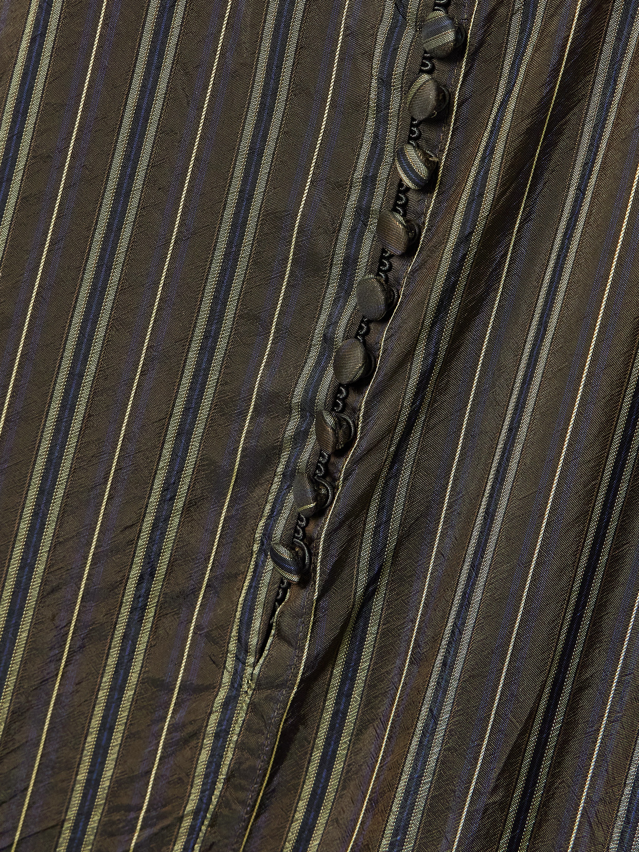 Striped Satin Midi Dress - Brown