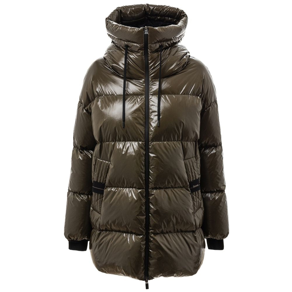 Hooded Quilted Parka Down Jacket — Green