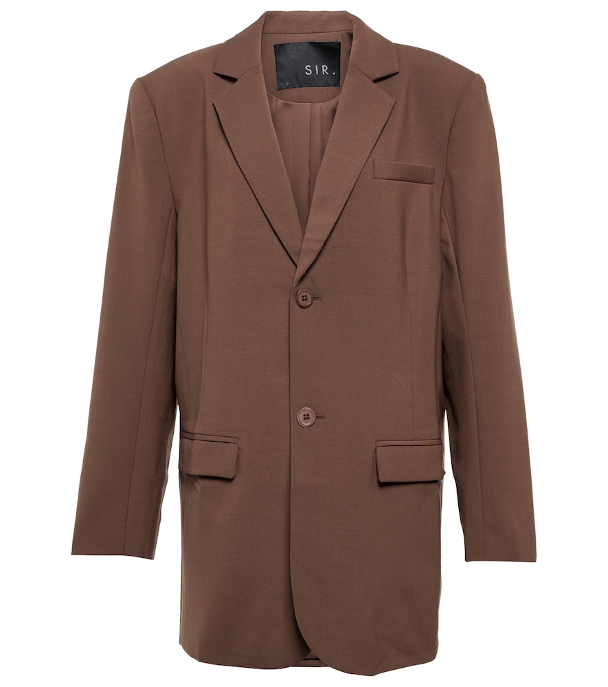 Single-breasted wool-blend blazer