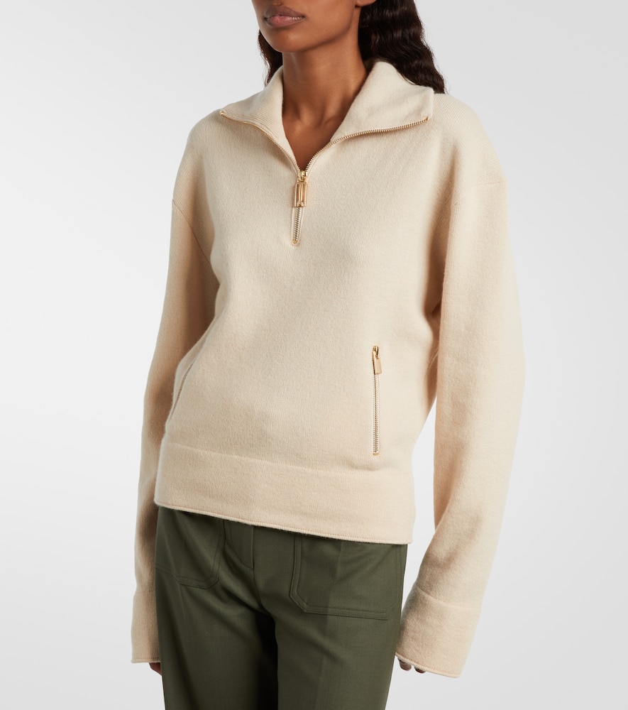 Wool and cashmere half-zip sweater