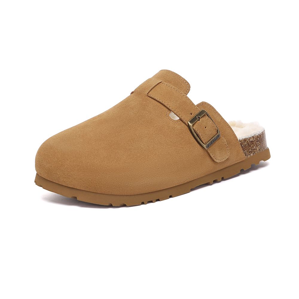 EverAu Australia Women's Sheepskin Hazco Clogs with Eva Sole in Brown