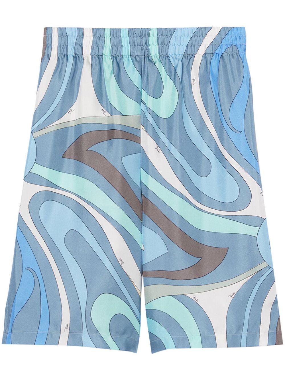 Abstract-print Bermuda shorts - Blue