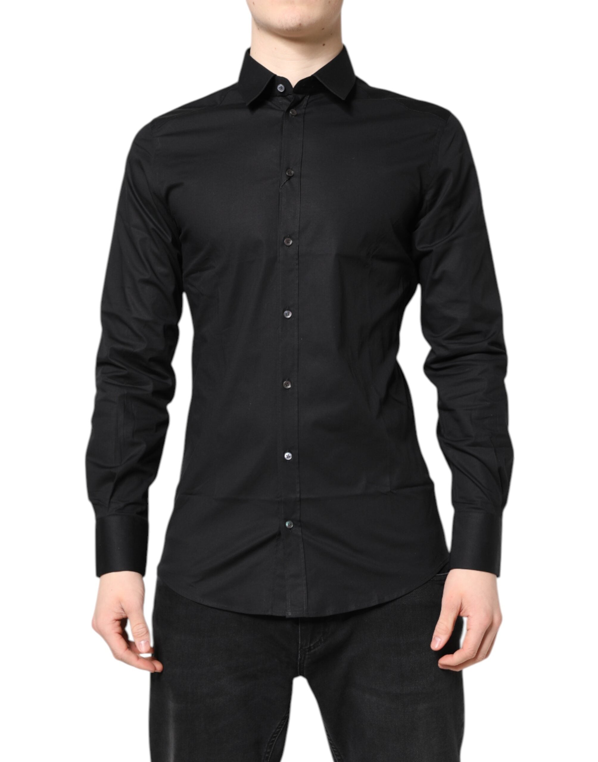 Cotton Dress Shirt Shirt — Black