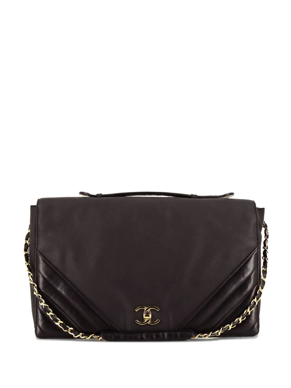CHANEL Pre-Owned 1988 CC turn-lock two-way handbag - Black