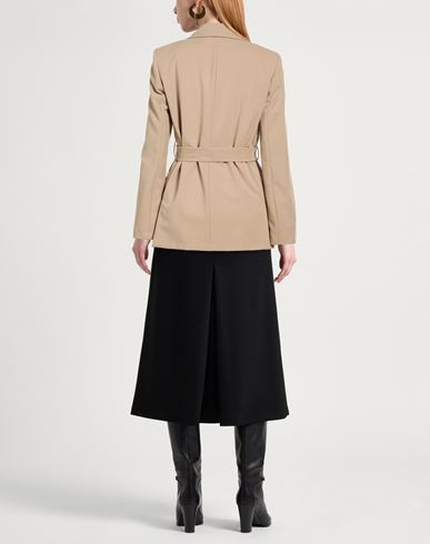 Woman Blazer Beige Size 12 Polyester, Viscose, Elastane