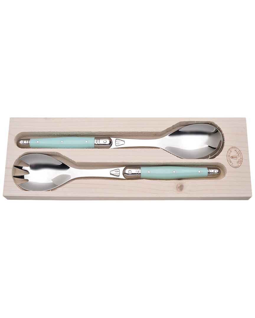 Laguiole Blue 2pc Salad Server Set