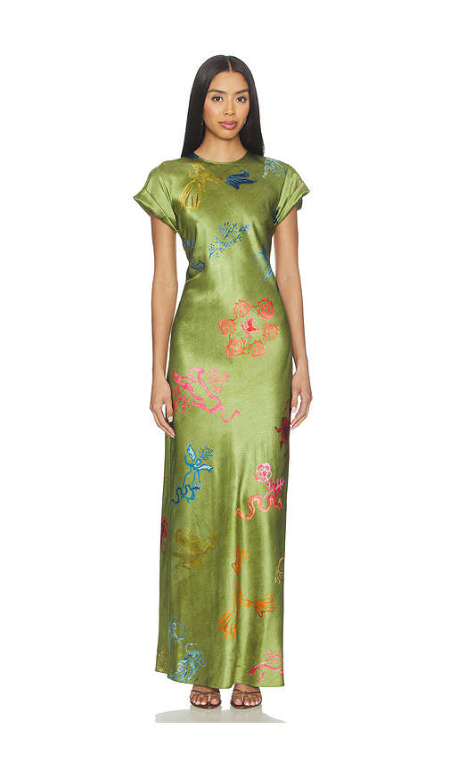 Alejandra Alonso Rojas Nausheen Dress in Green Print. 2 also
