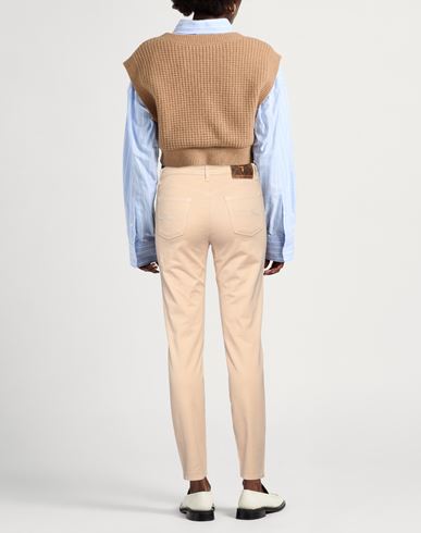 Woman Pants Sand Size 28 Cotton, Elastane