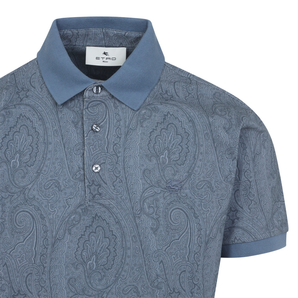 Blue Shirt Collar Polo
