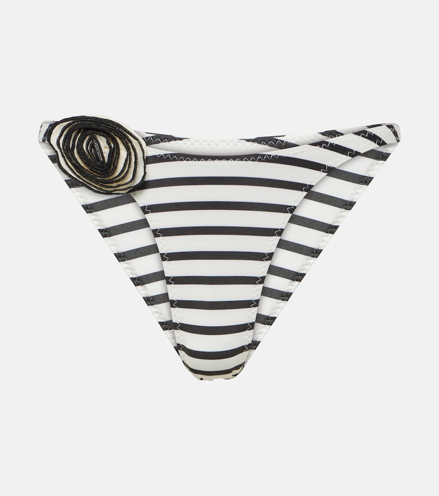 Rose 90s striped bikini bottoms