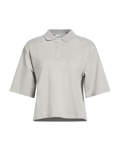 Woman Polo shirt Light grey Size M Cotton, Elastane