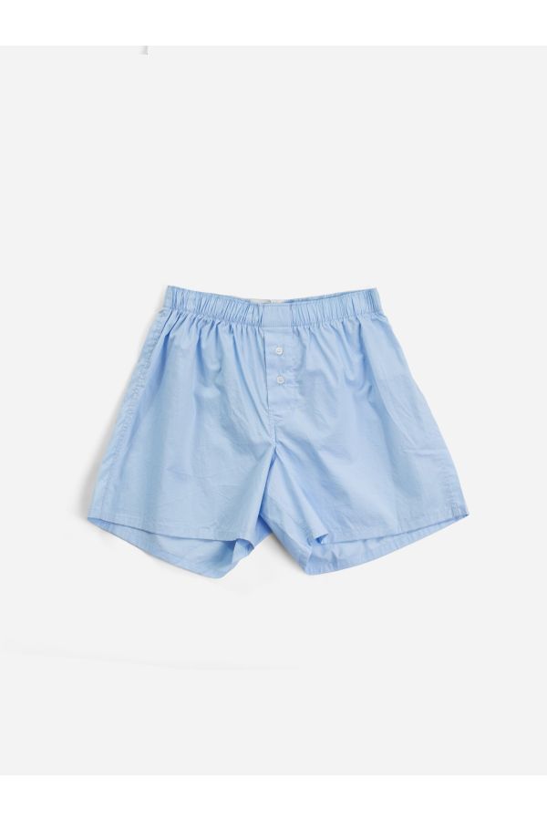 Lightweight Poplin Cotton Boxer Short — Powder Blue