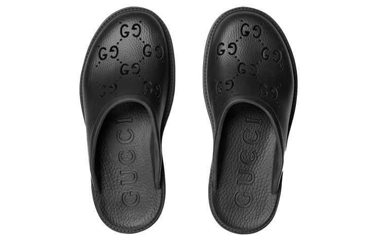 (WMNS) Platform Perforated G Sandal 'Black Rubber'