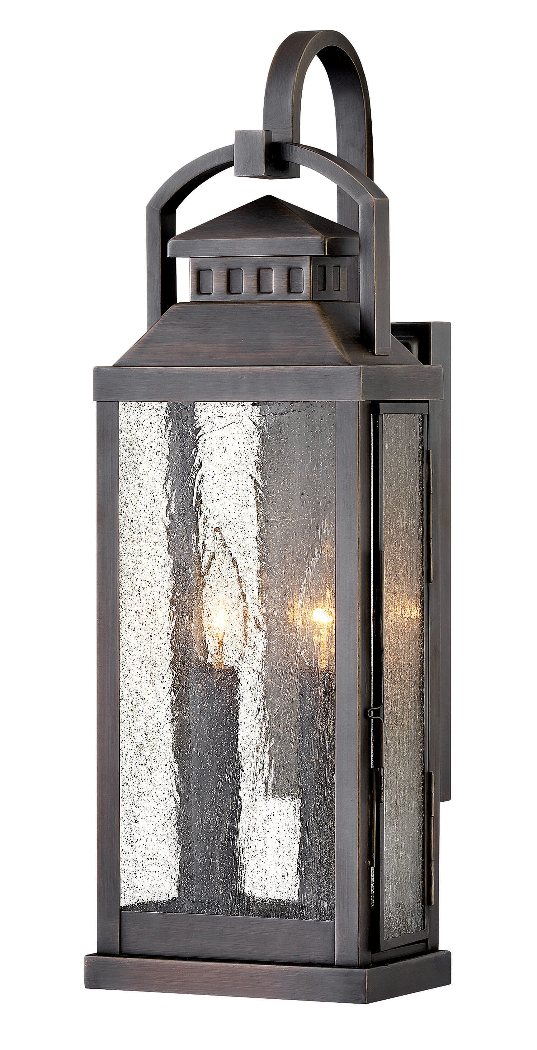 Blackened Brass LED Outdoor Lantern from the Revere Collection