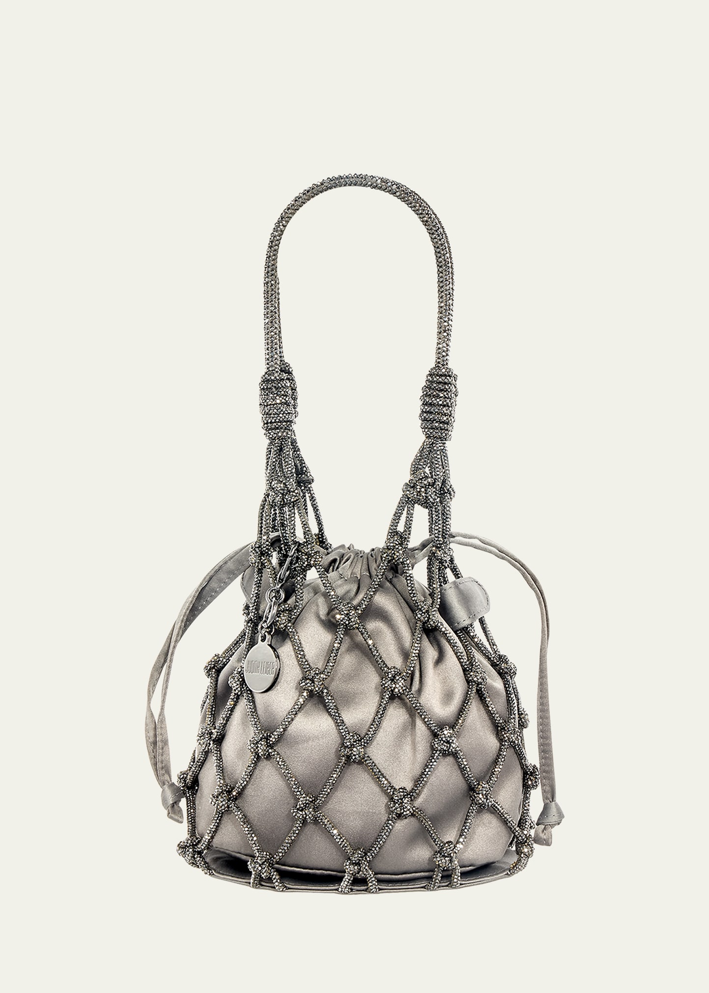 Sparkle Crystal Net Top-Handle Bag