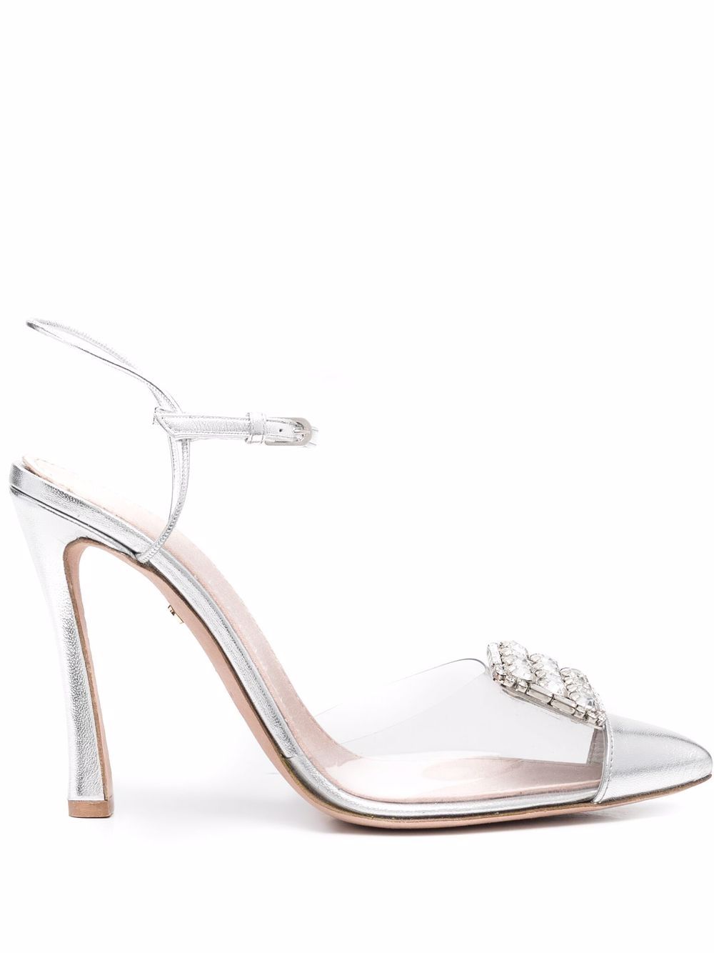 Crystal embellished heels - Grey