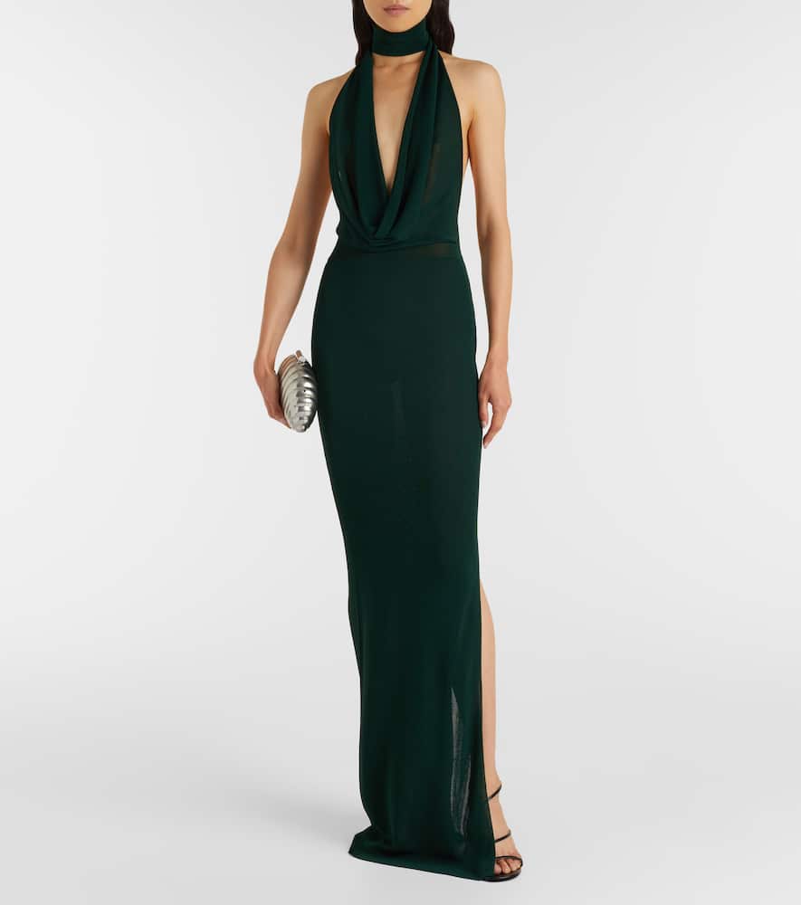 Draped jersey gown
