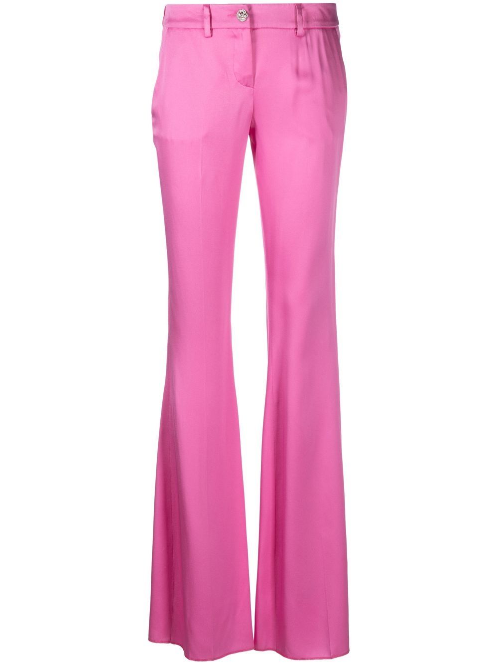 Flared satin trousers - Pink