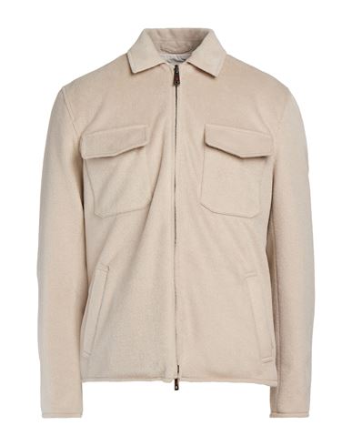 Man Jacket Beige Size 42 Polyester, Acrylic, Wool