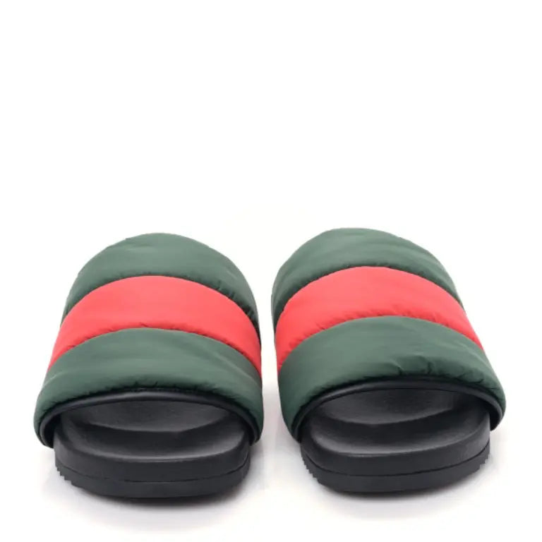 (WMNS) Padded Web Slide Sandals 'Green and Red Nylon'
