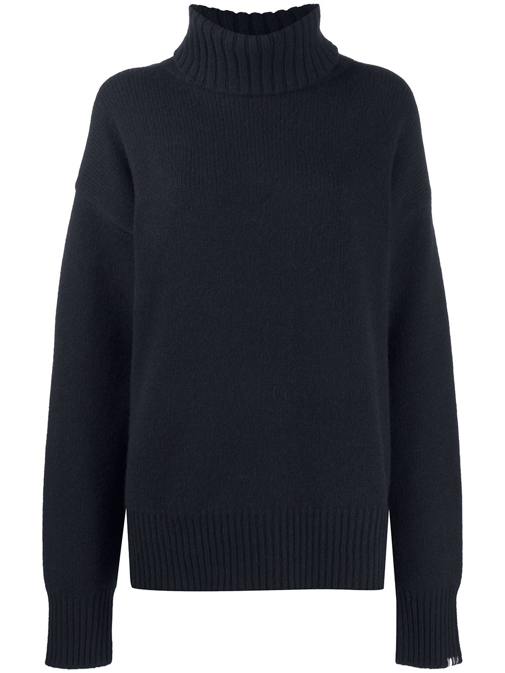 Roll neck rib-trimmed jumper - Blue