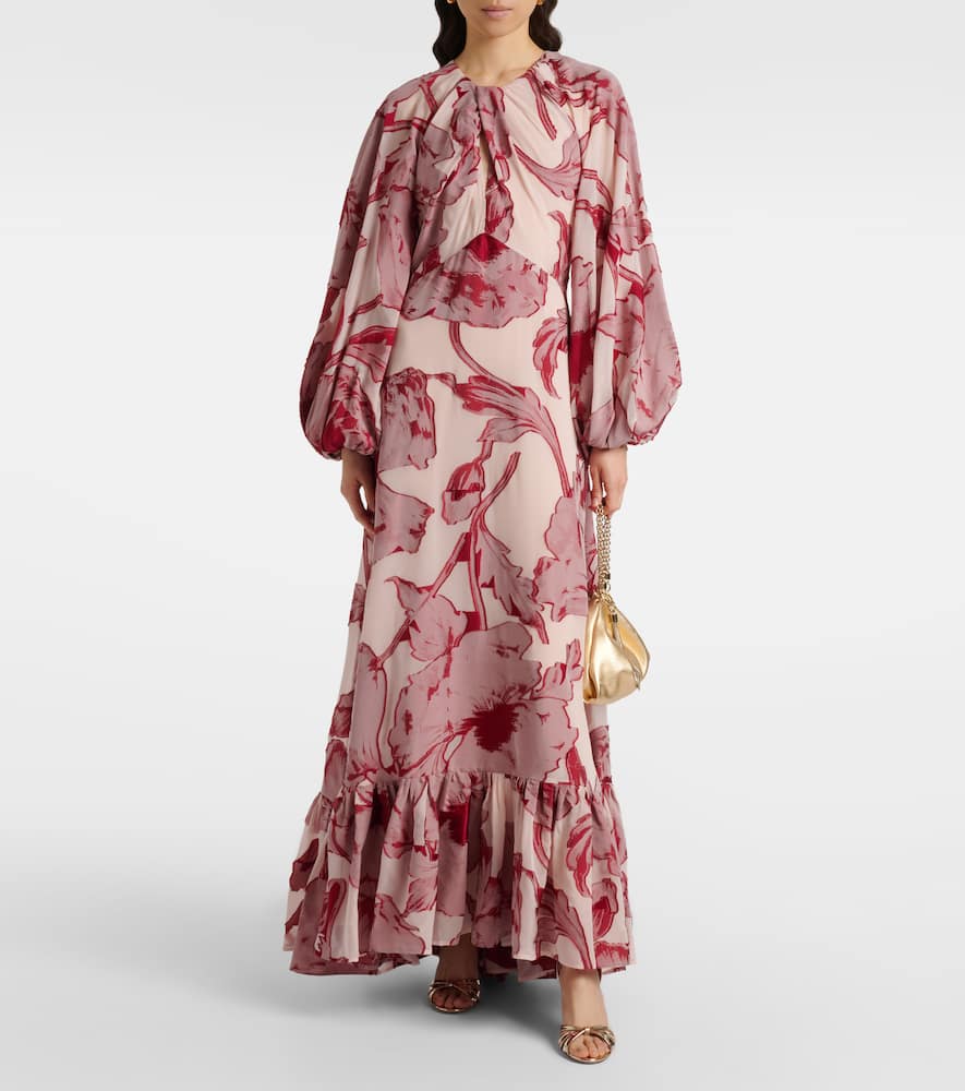 Eve-Ning floral silk-blend gown