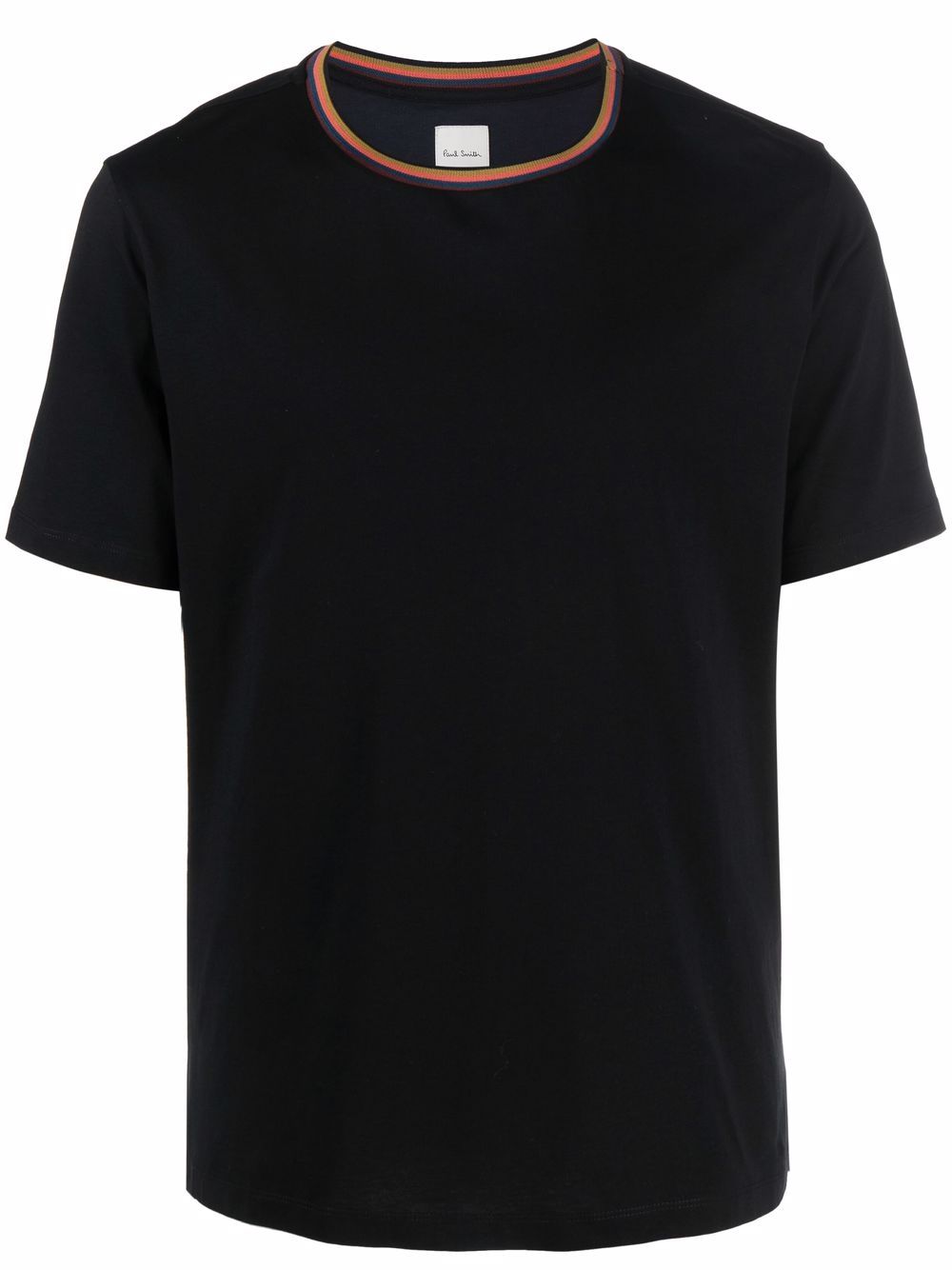 Stripe-trim organic cotton T-shirt