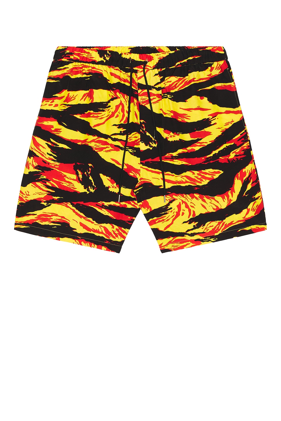 TAKAHIROMIYASHITA The Soloist Tiger Camouflage Hawaiian Shorts in Yellow & Black - Yellow,Red.  52 also in
