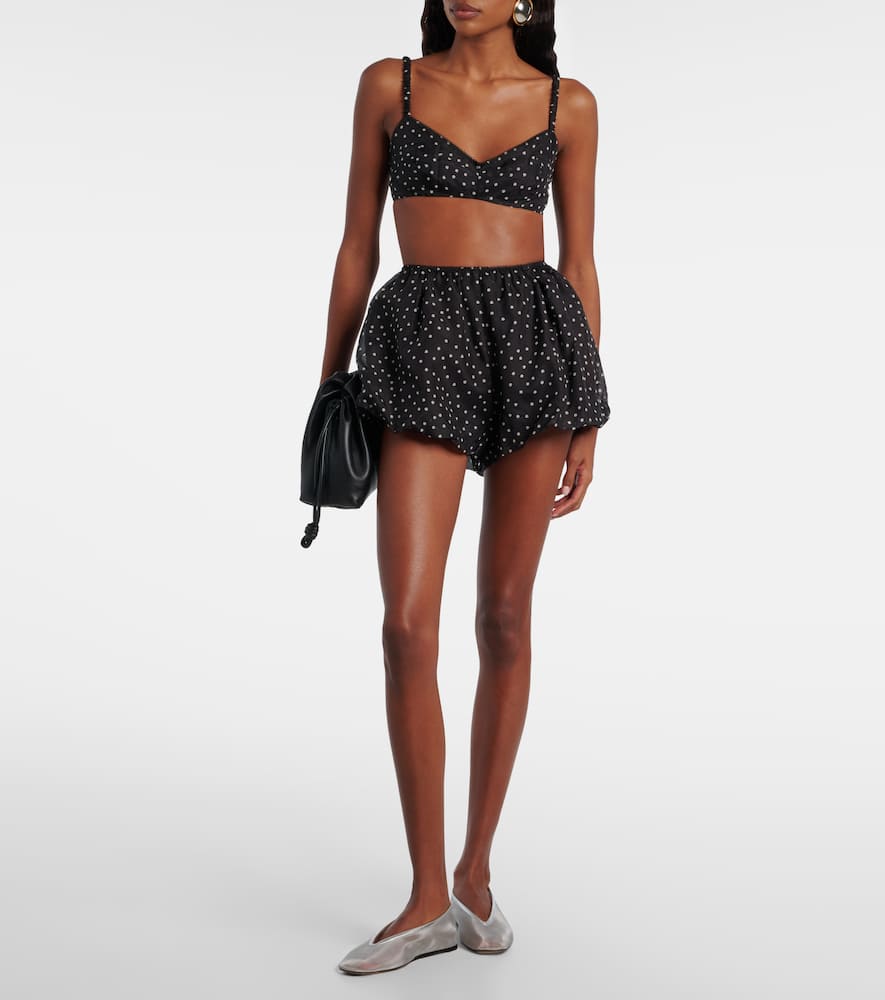 Polka-dot silk bralette