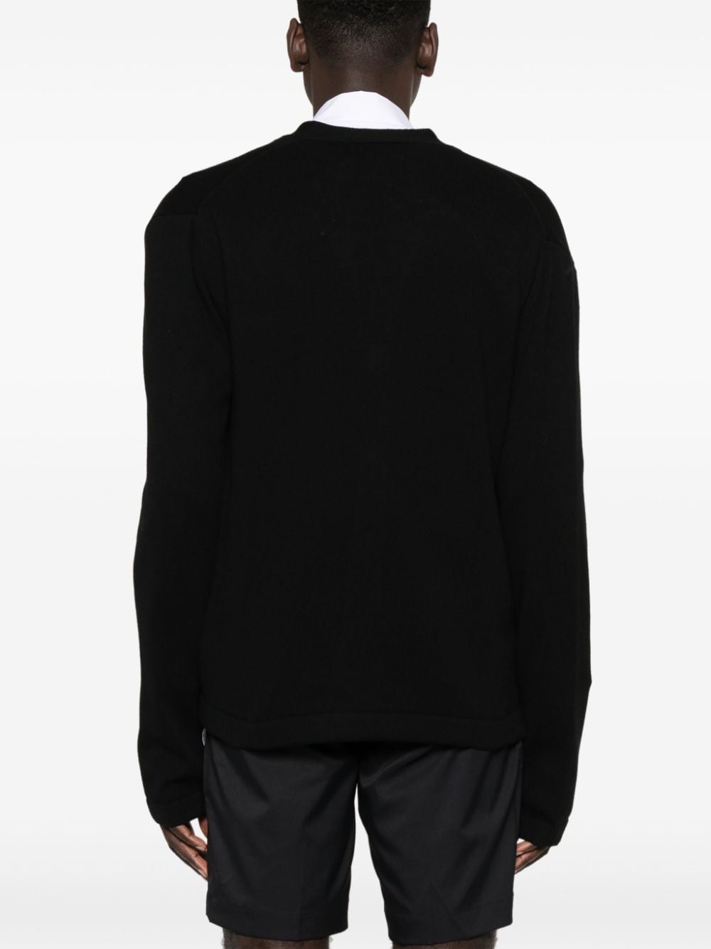 Black Cotton Blend Cardigan