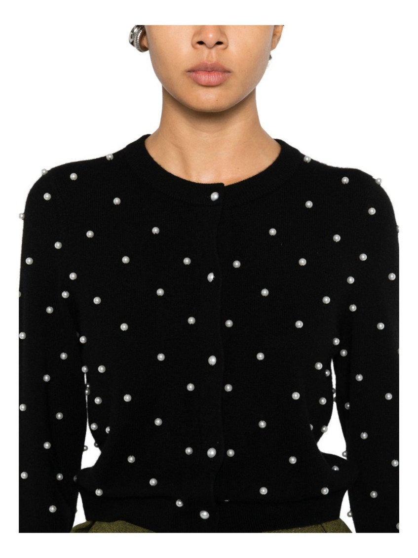 Black Embellished Crew Neck Sweater