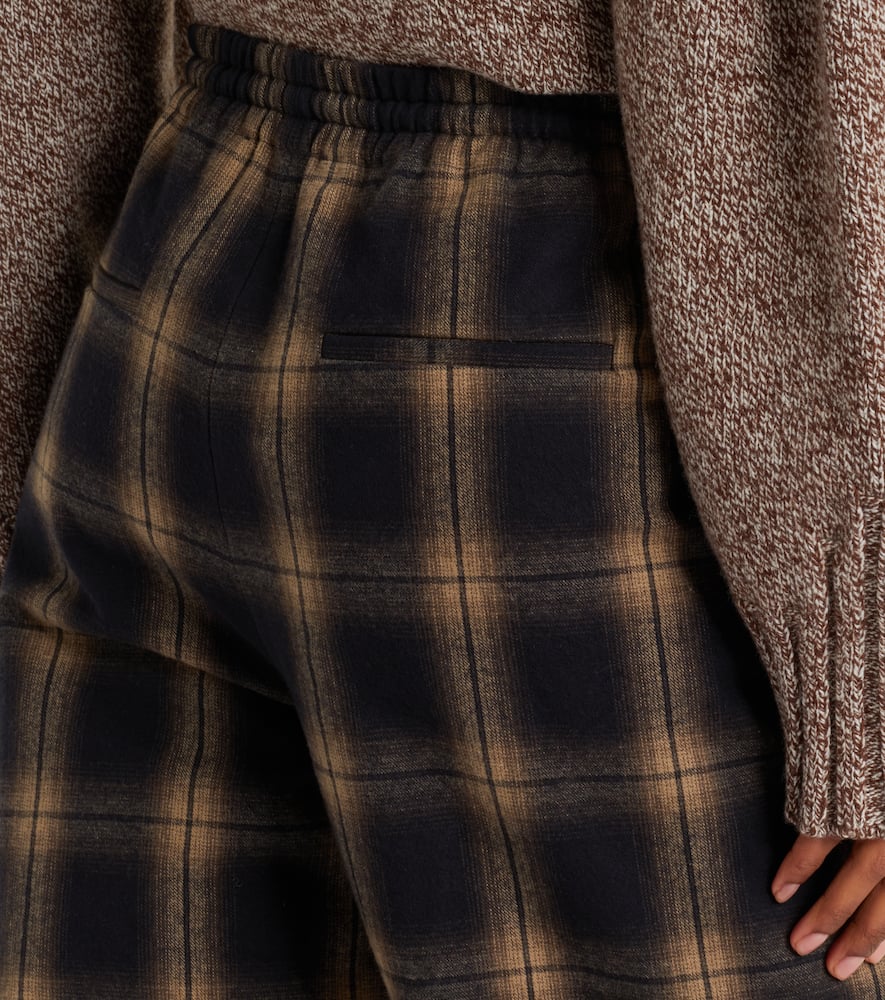 Checked cotton sweatpants