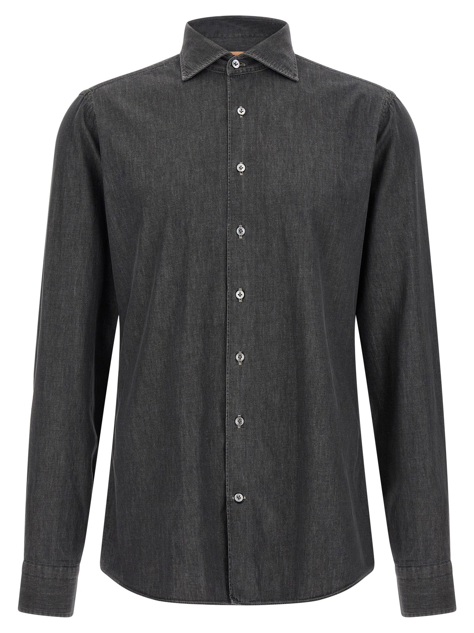 Cotton Denim Shirt — Charcoal