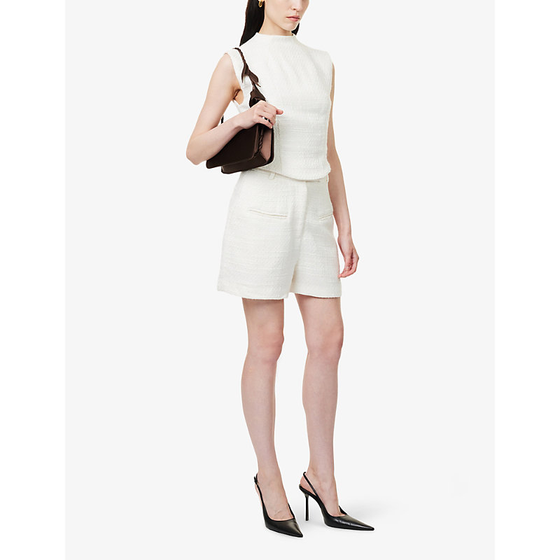 Womens High-Waist Tailored Bouclé Shorts