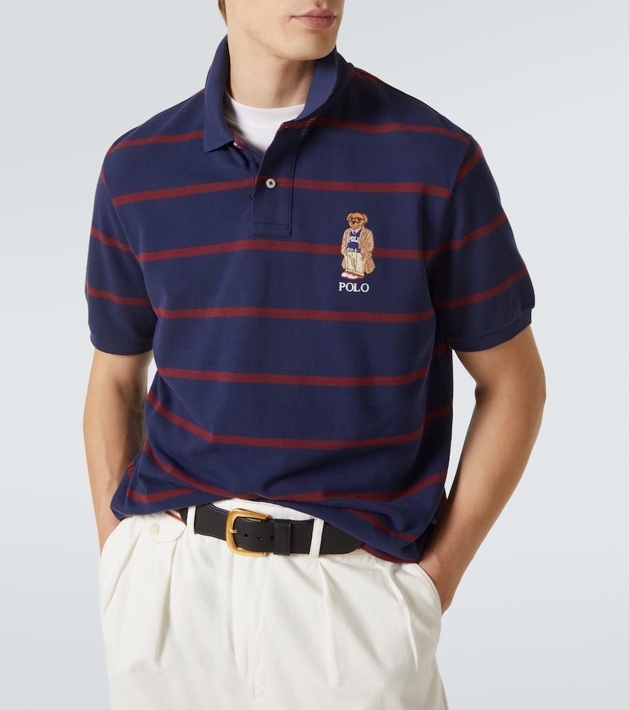 Polo Bear striped cotton polo shirt
