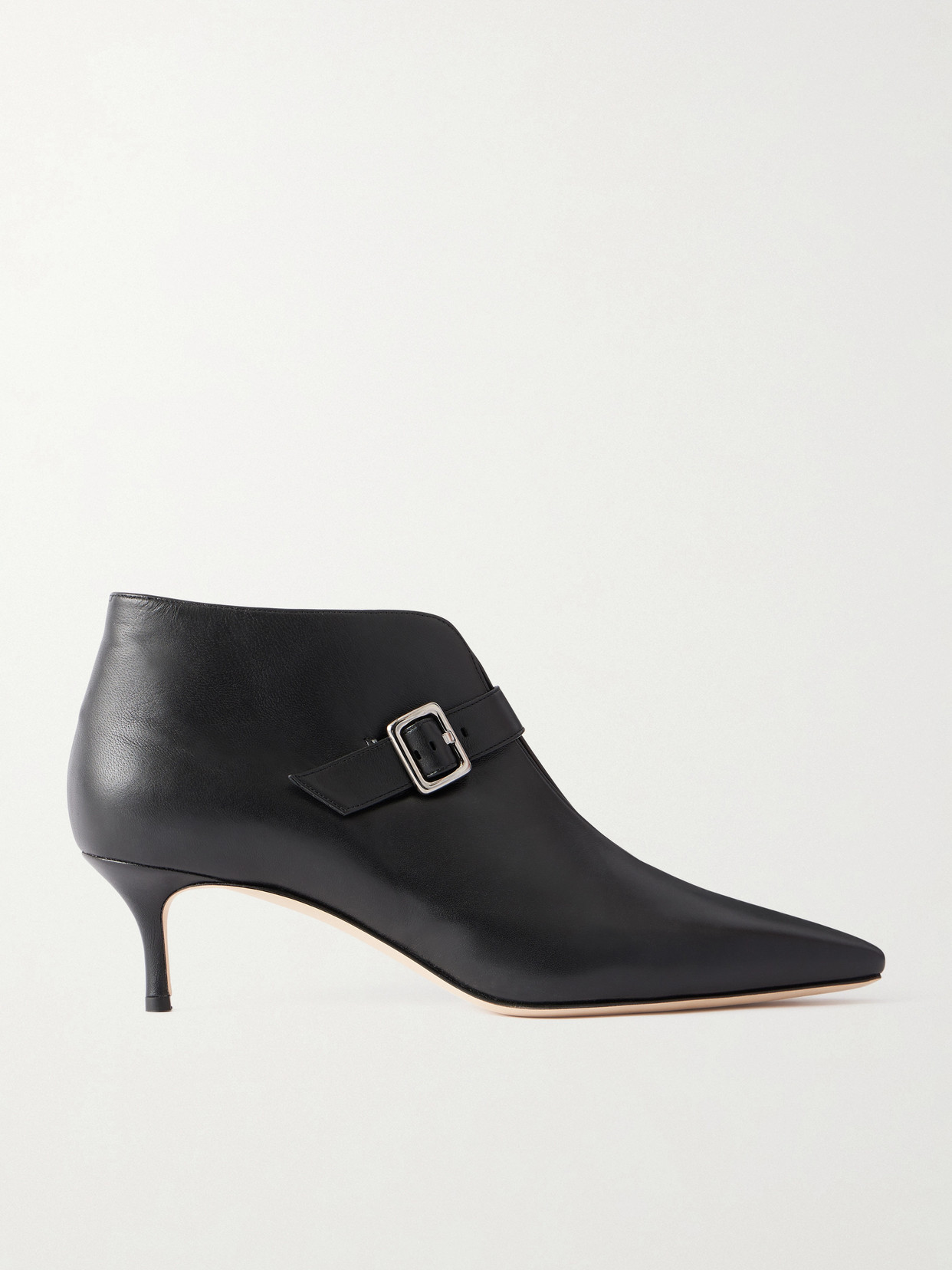 Mendiola 50 Buckled Leather Ankle Boots - Black