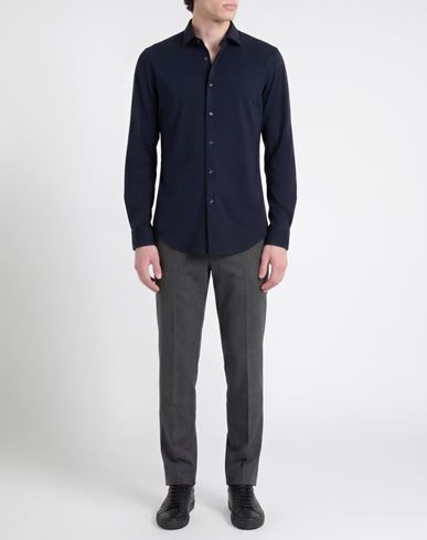 Man Shirt Navy Size L Polyamide, Elastane