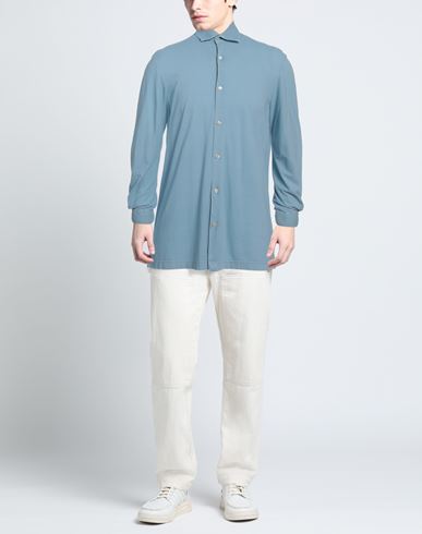 Filippo De Laurentiis Man Shirt Azure Size 42 Cotton