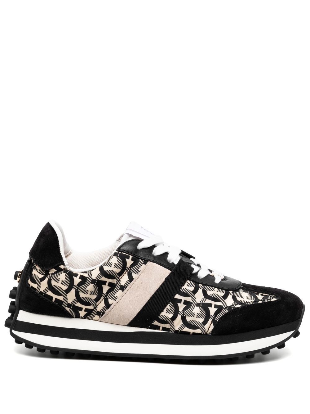 Gancini-print low-top sneakers