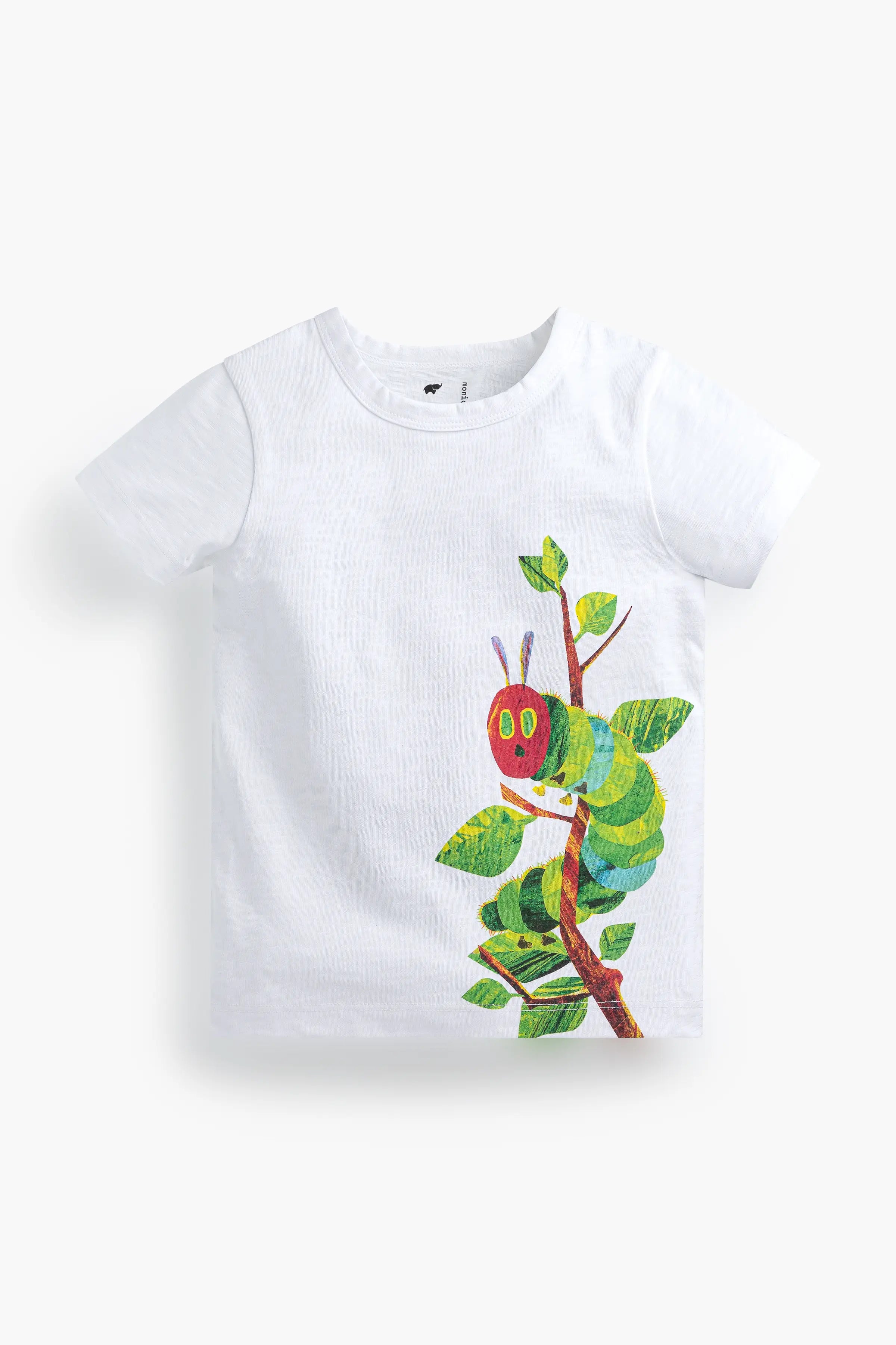 Short Sleeve Crewneck Tee In Eric Carle The Very Hungry Caterpillar | Baby | : 14 | Unisex Boy Or Girl - Monica + Andy Organic Baby Clothing