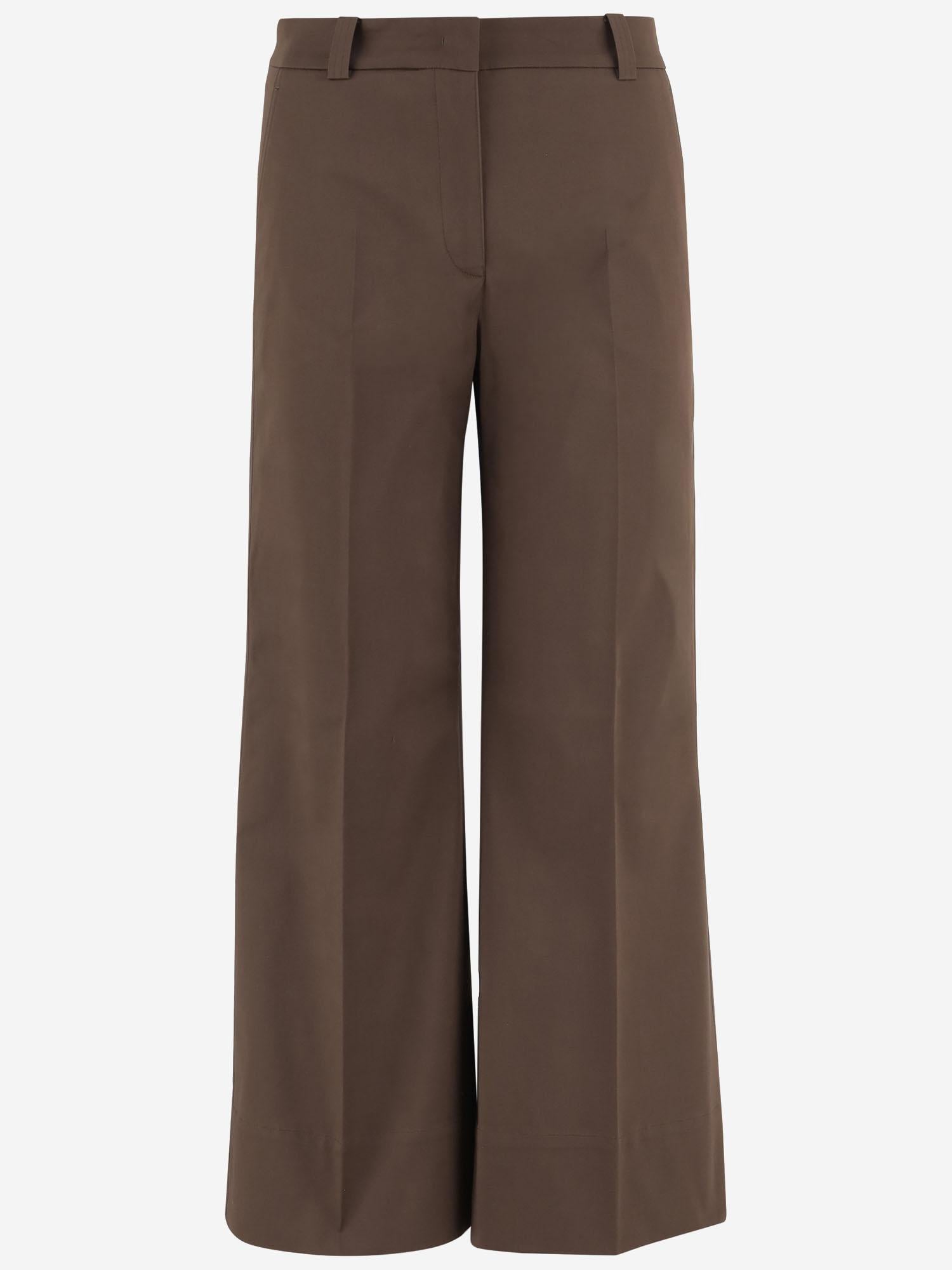 Stretch Cotton Trousers — Brown