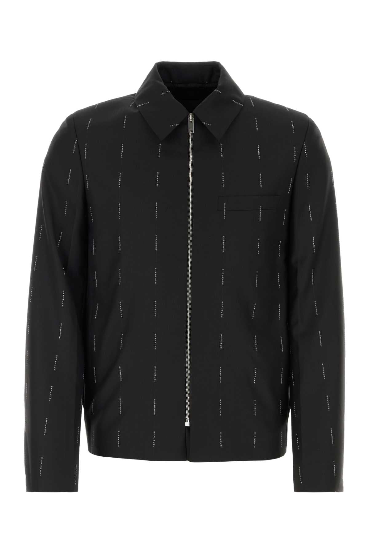 Monogram-Embroidered Jacket — Black